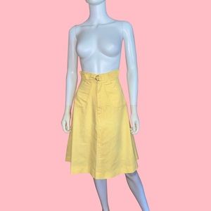 Vintage Yellow High Waisted Skirt